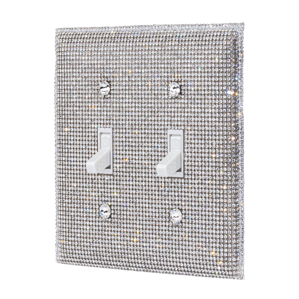 Bling Rhinestone Wall Plate Cover Double (2 gang)